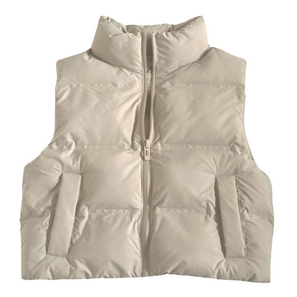 Zara Cream Puffer Vest - Picture 1 of 2